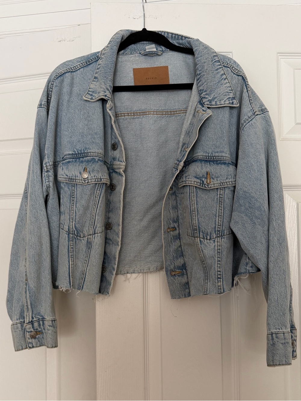 H&M Cropped Denim Jacket - Light Blue